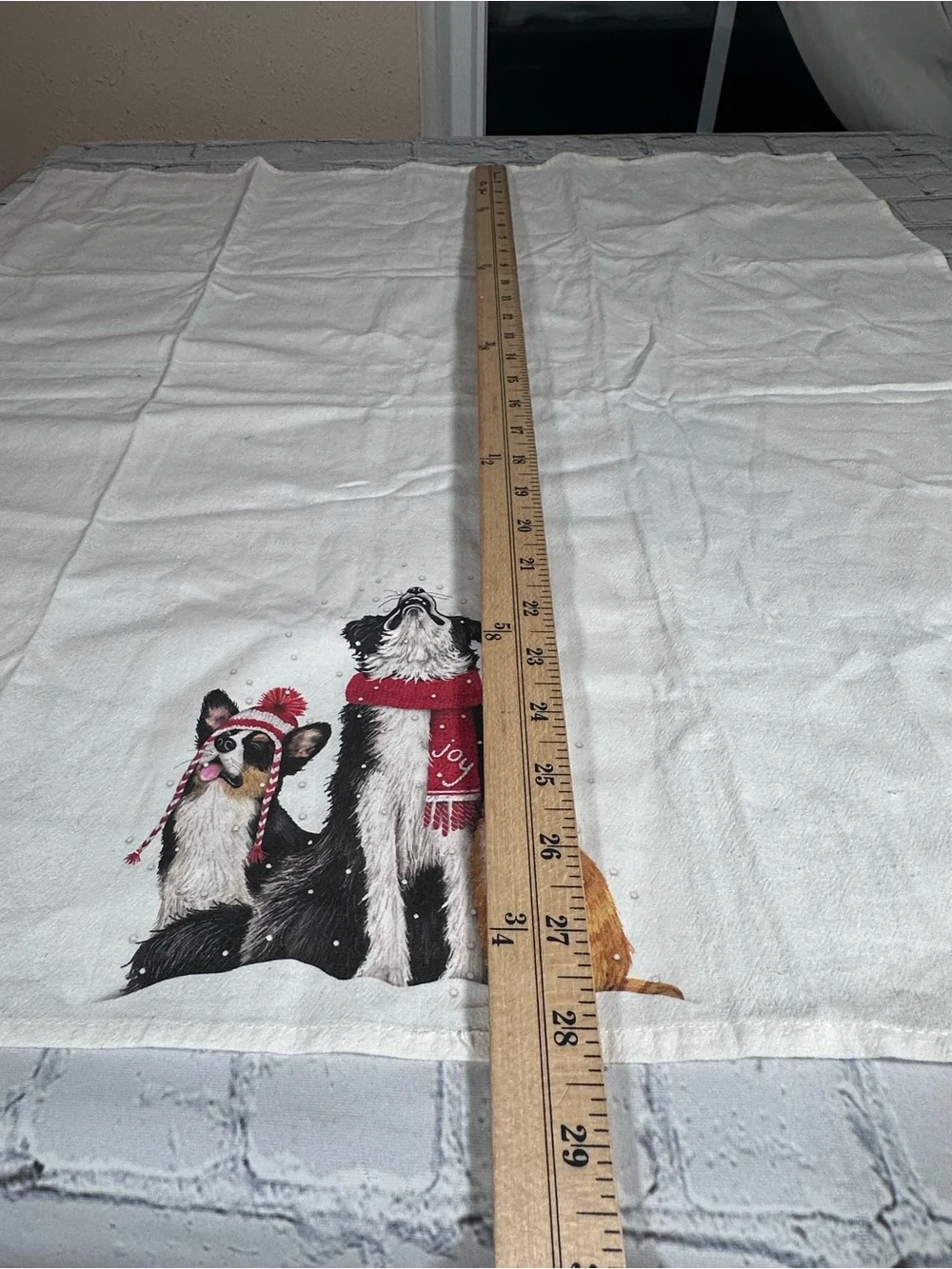 Joyful Pets Holiday Christmas Tea Towel 28x28